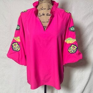 Jess Lea - Daphne Embroidered Top Blouse - Large